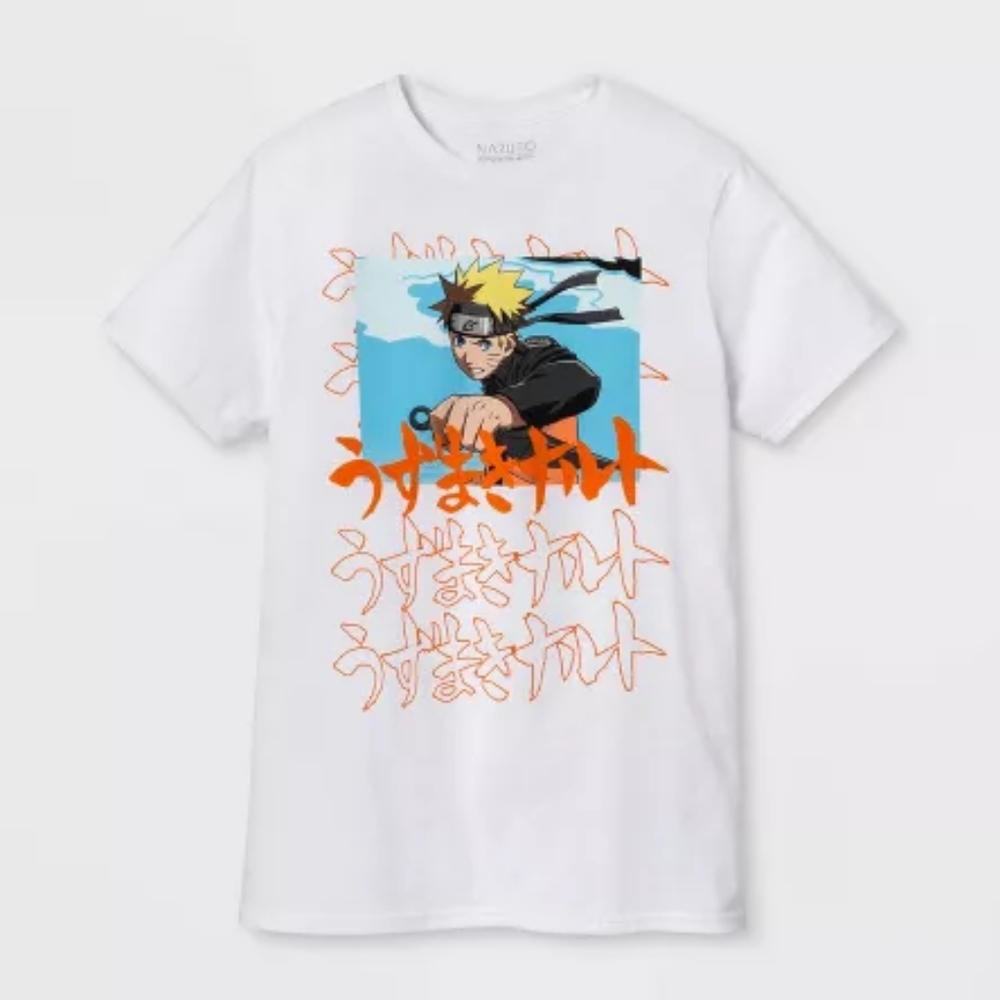 07. Men's Naruto Short Sleeve Graphic T-Shirt - White